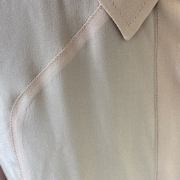 Blush Pink Nude Philosophy Blouse with Bib Front & Double Hem Top Stitch Back - Picture 5 of 10